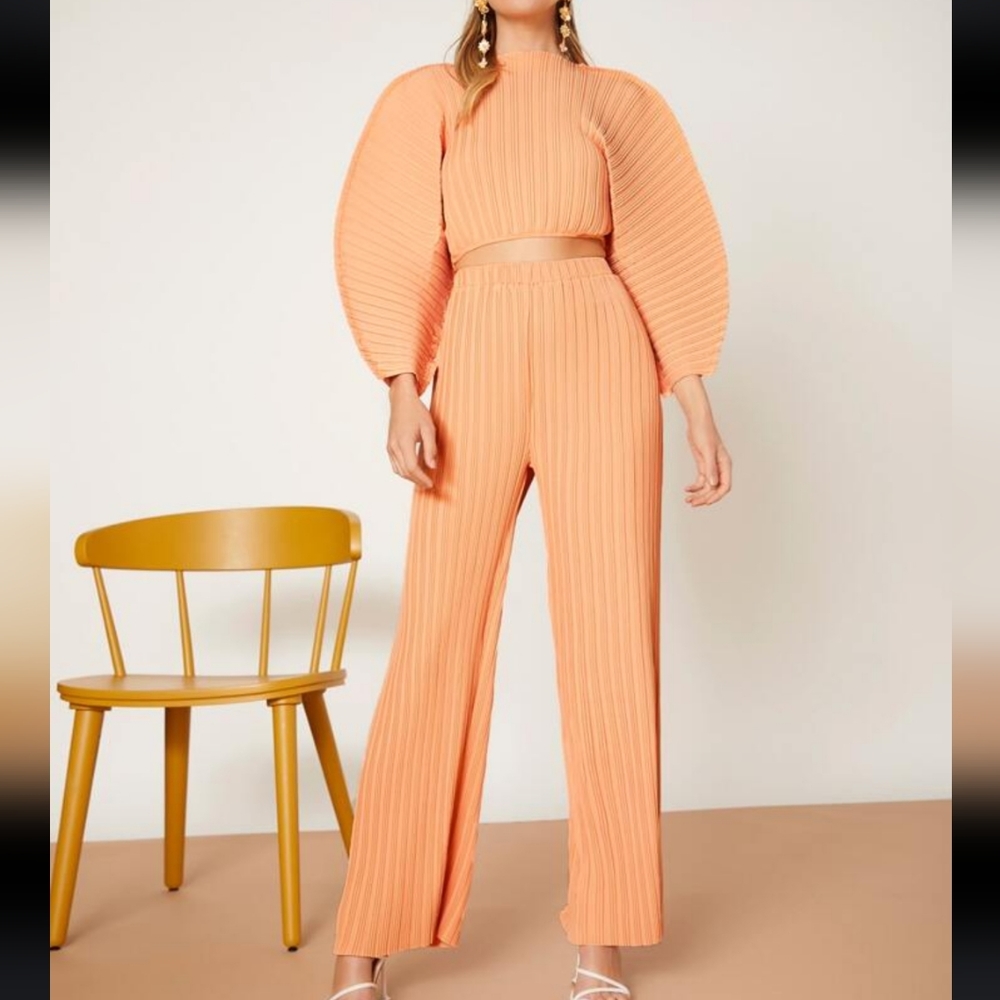 🎄🎄SHEIN 2 piece Privé Solid Batwing Ribbed Knit Blouse & Pant, Large, 8/10
